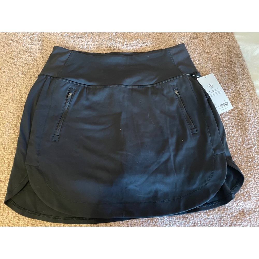 NWT Athleta Fairway Golf Skort 16" Black Activewear Skirt-Size M